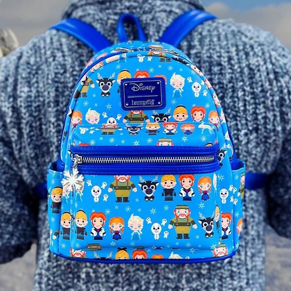 Loungefly Disney Frozen Chibi Mini Backpack Elsa Anna Olaf Bag AOP Vegan Leather main image 5
